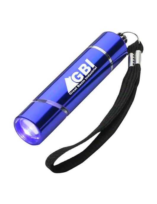 Blue Aluminum Scope LED Flashlight w/Great Basin Industrial Logo