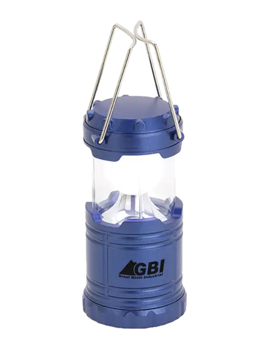 Blue Mini Retro Lantern w/Great Basin Industrial Logo