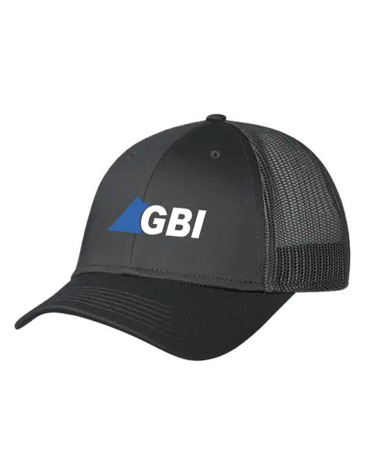 Charcoal Mesh Trucker Cap Snap Back w/Great Basin Industrial Logo