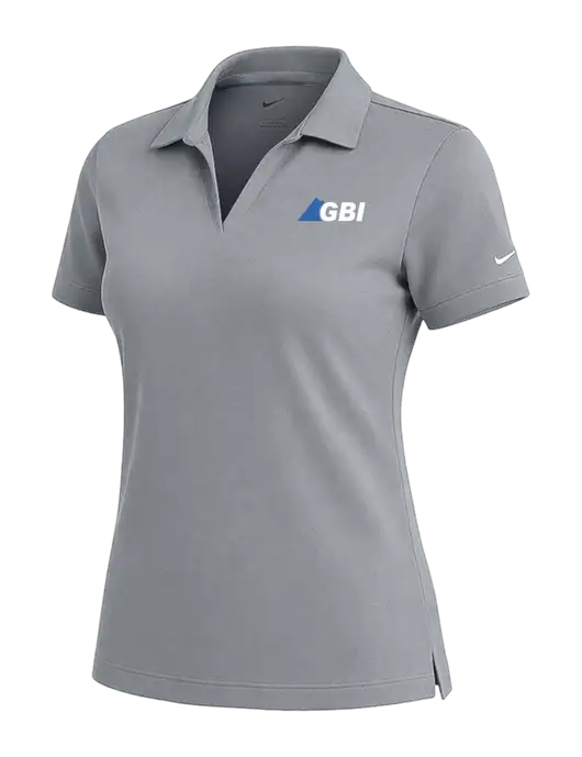 NIKE Medium Grey Womens Dri-Fit Micro Pique Polo w/Great Basin Industrial Logo