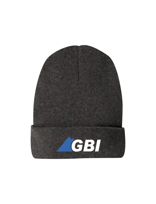 Recycled Charcoal Heather Beanie w/Great Basin Industrial Logo