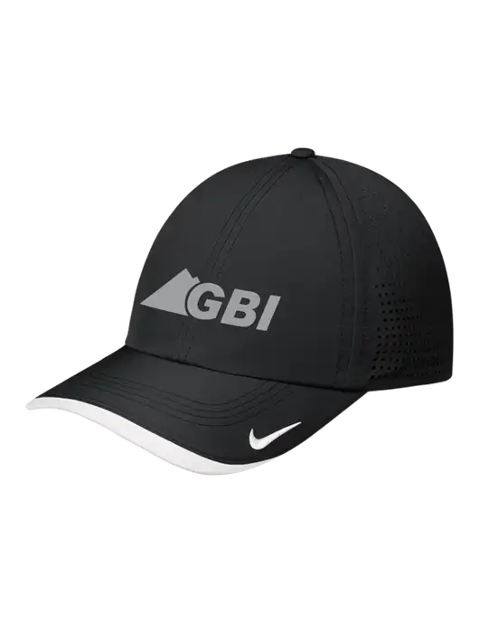 Nike Black/White Dri-FIT Perforated Performance Cap w/Great Basin Industrial Logo
