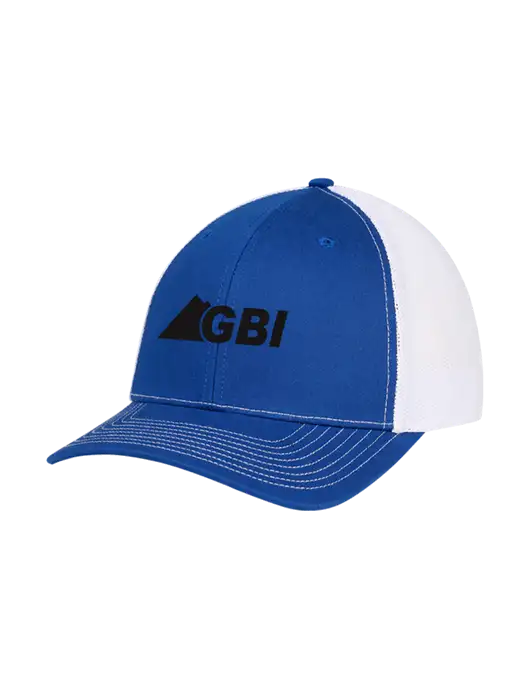 Richardson Adjustable Snapback Original 112 Trucker Cap Royal w/White Mesh w/Great Basin Industrial Logo