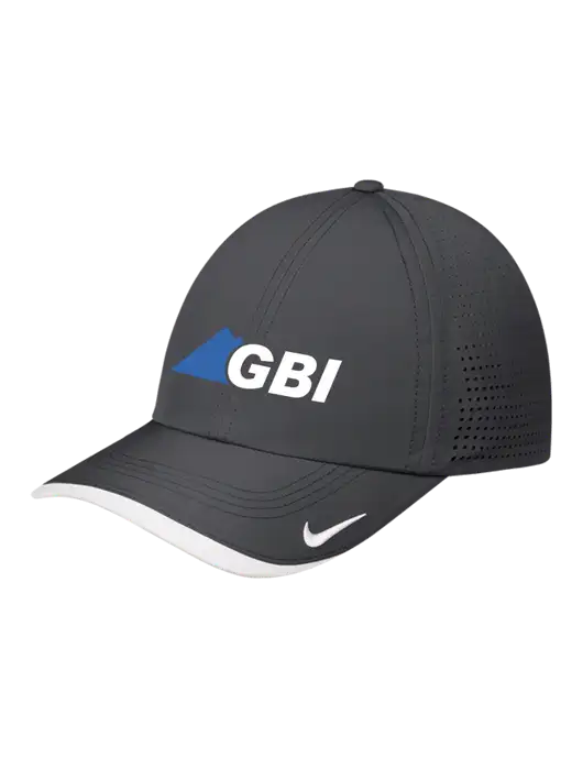 Nike Dark Grey/White Dri-FIT Perforated Performance Cap w/Great Basin Industrial Logo