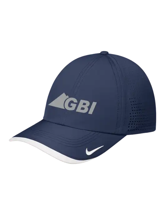 Nike Navy/White Dri-FIT Perforated Performance Cap w/Great Basin Industrial Logo