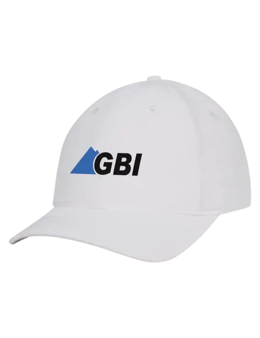 White Nylon Twill Performance Cap w/Great Basin Industrial Logo