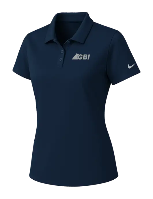 Nike Womens Navy Dry Essential Solid Polo w/Great Basin Industrial Logo