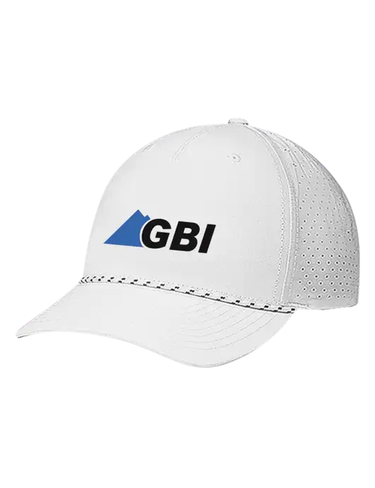 Richardson Laser Perf Performance White/White-Black Rope Cap w/Great Basin Industrial Logo