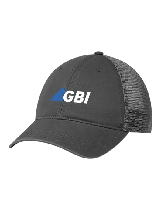 Richardson 111 Garment Washed Trucker Cap Charcoal w/Charcoal Mesh w/Great Basin Industrial Logo
