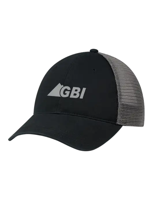 Richardson 111 Garment Washed Trucker Cap Black w/Charcoal Mesh w/Great Basin Industrial Logo