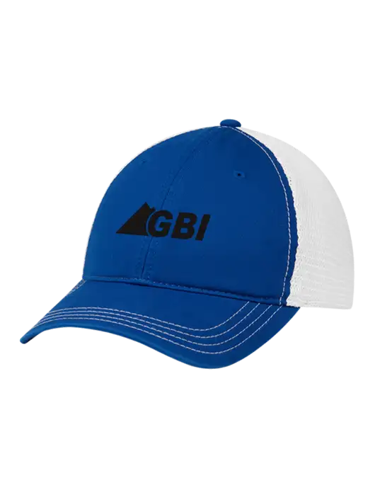 Richardson 111 Garment Washed Trucker Cap Royal w/White Mesh w/Great Basin Industrial Logo