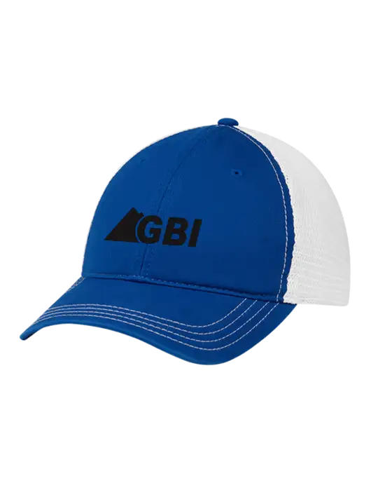 Richardson 111 Garment Washed Trucker Cap Royal w/White Mesh w/Great Basin Industrial Logo