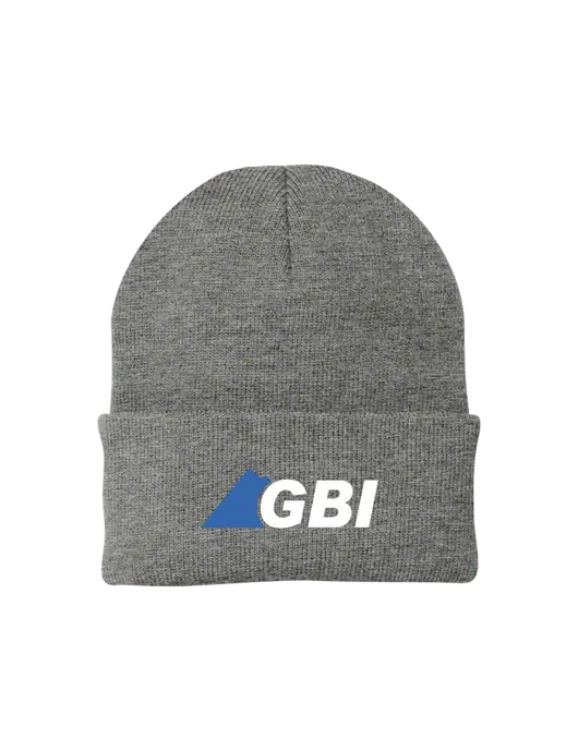 Medium Grey Heather Knit Cap w/Great Basin Industrial Logo
