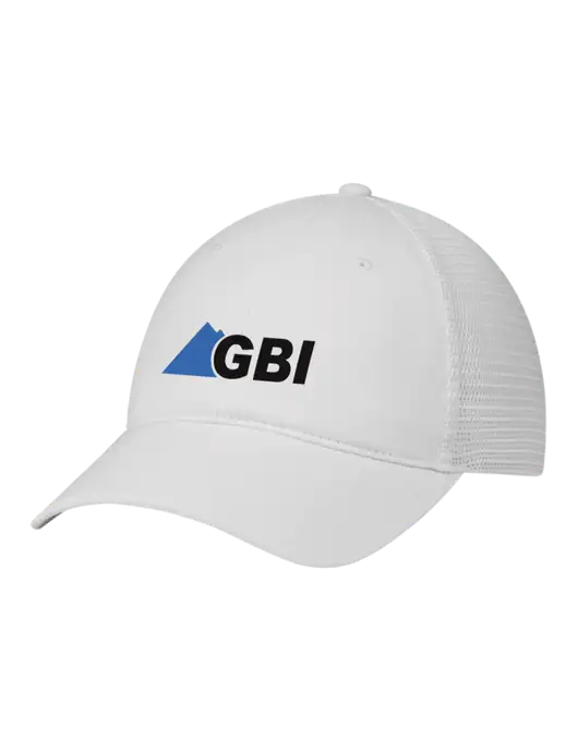 Richardson 111 Garment Washed Trucker Cap White w/White Mesh w/Great Basin Industrial Logo