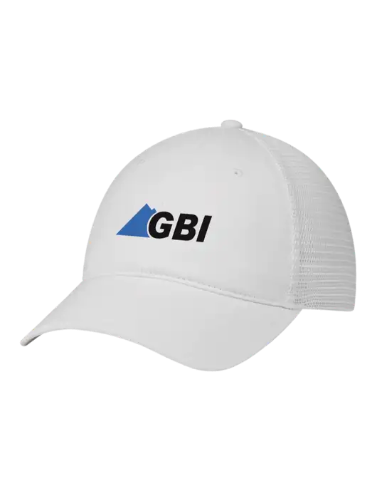 Richardson 111 Garment Washed Trucker Cap White w/White Mesh w/Great Basin Industrial Logo