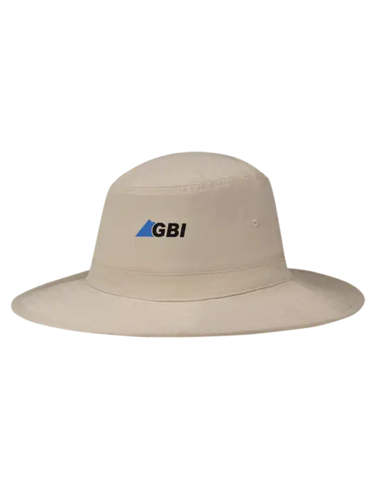 Tan Booney Sun Hat w/Great Basin Industrial Logo