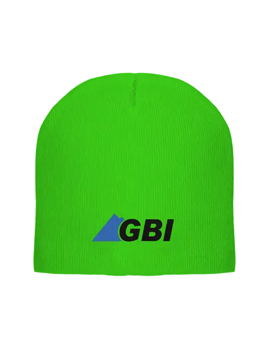 Safety Green Element Knit Beanie w/Great Basin Industrial Logo
