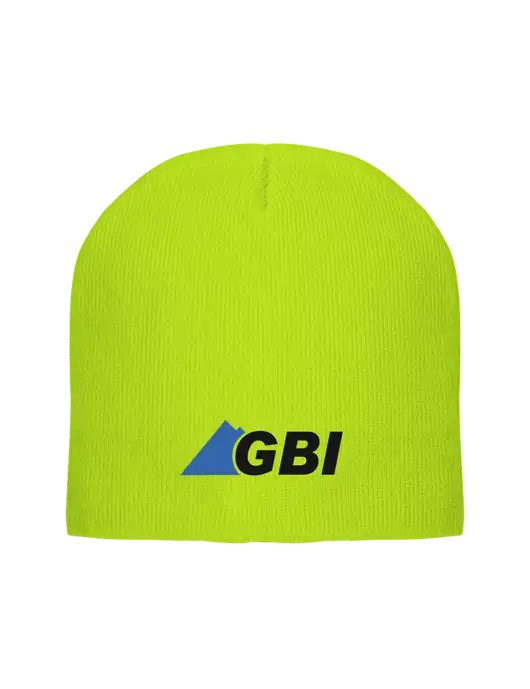 Safety Yellow Element Knit Beanie w/Great Basin Industrial Logo