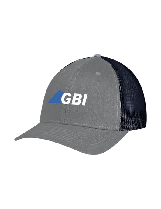 Richardson Adjustable Snapback Original 112 Trucker Cap Heather Grey w/Navy Mesh w/Great Basin Industrial Logo