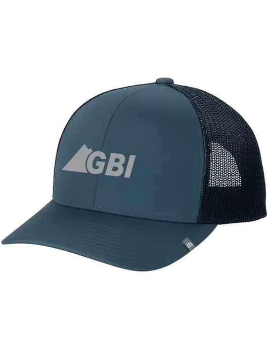 TravisMathew Dark Slate Blue Cruz Trucker Cap w/Great Basin Industrial Logo