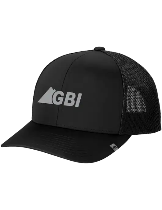 TravisMathew Black Cruz Trucker Cap w/Great Basin Industrial Logo