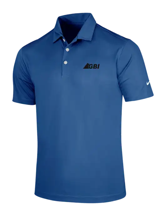 NIKE Dark Royal Dri-Fit Vertical Mesh Polo w/Great Basin Industrial Logo