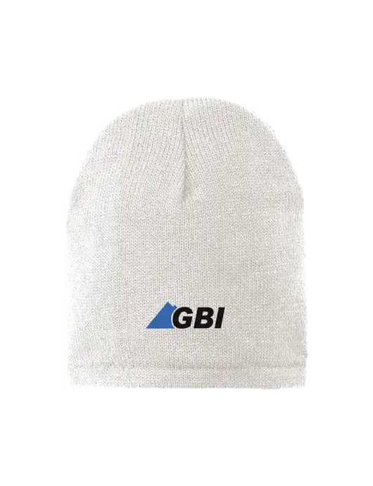White Fleece-Lined Beanie Cap w/Great Basin Industrial Logo