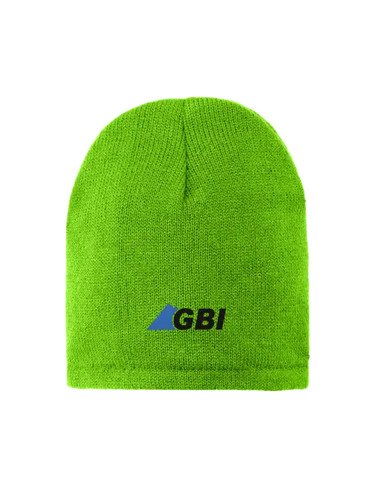 Safety Green Fleece-Lined Beanie Cap w/Great Basin Industrial Logo