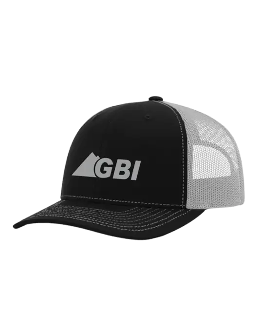Richardson Adjustable Snapback Original 112 Trucker Cap Black w/White Mesh w/Great Basin Industrial Logo