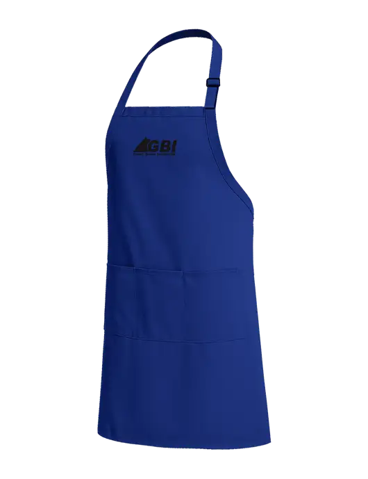 Easy Care Extra Long Bib Dark Royal Apron with Stain Release w/Great Basin Industrial Logo