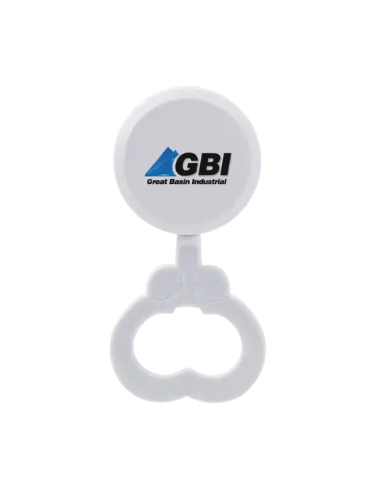 White Baby Rattle w/Great Basin Industrial Logo
