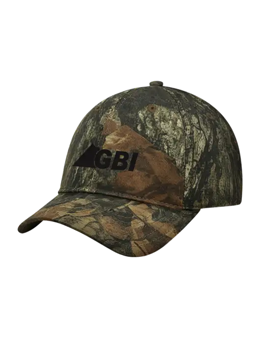 Mossy Oak New BK-UP Camo/Hunter Structured Cap With Flex Strap w/Great Basin Industrial Logo